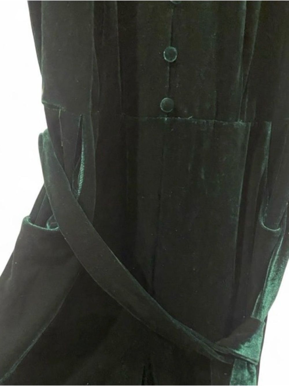 Unique Vintage Emerald Green Velvet Wide-Leg Jumpsuit 💚 NWT - Picture 6 of 7